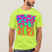 Lebhaftes Neon Fruits-Muster T-Shirt (Vorderseite)