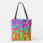 Lebhaftes Neon Fruits-Muster Tasche (Rückseite)