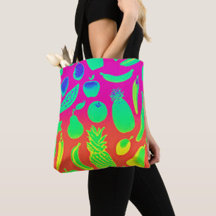 Lebhaftes Neon Fruits-Muster Tasche