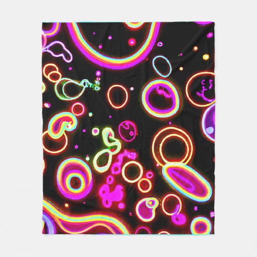 Lebhaftes Neon Glow Muster Fleecedecke (Vorderseite)