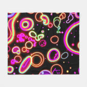 Lebhaftes Neon Glow Muster Fleecedecke (Vorderseite (Horizontal))