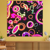 Lebhaftes Neon Glow Muster Leinwanddruck (Insitu (Wohnzimmer))