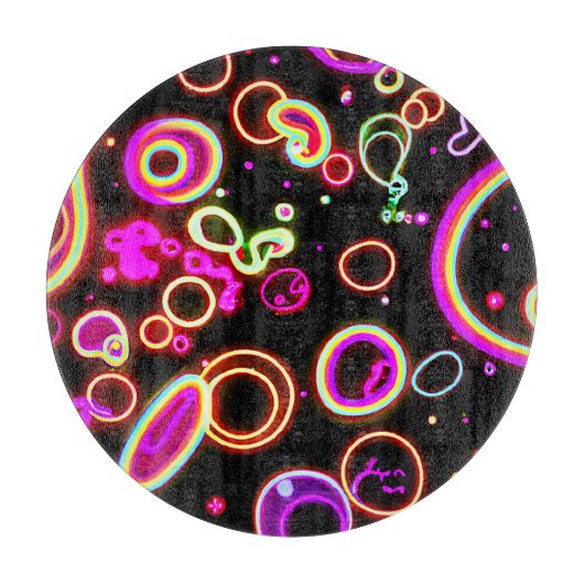 Lebhaftes Neon Glow Muster Schneidebrett (Vorderseite)