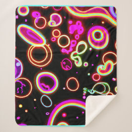 Lebhaftes Neon Glow Muster Sherpadecke