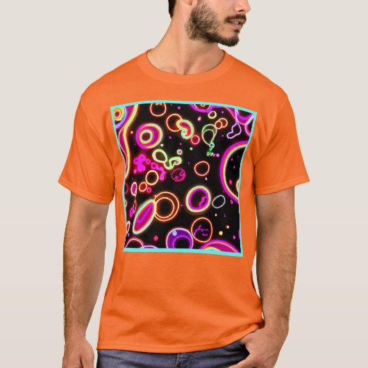 Lebhaftes Neon Glow Muster T-Shirt (Vorderseite)