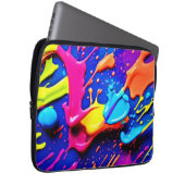 Lebhaftes Neon Paint Spritzer Artwork Laptopschutzhülle (Vorne Rechts)