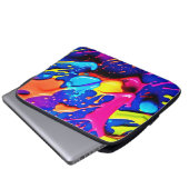 Lebhaftes Neon Paint Spritzer Artwork Laptopschutzhülle (Vorne Knopf)