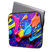 Lebhaftes Neon Paint Spritzer Artwork Laptopschutzhülle (Vorderseite Links)