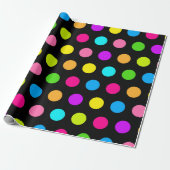 Lebhaftes Neon Polka Dot Pattern Geschenkpapier (Ungerollt)