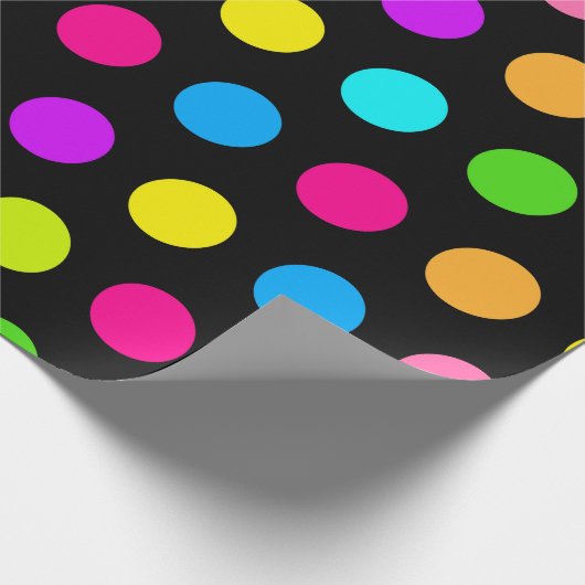 Lebhaftes Neon Polka Dot Pattern Geschenkpapier (Ecke)