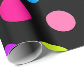 Lebhaftes Neon Polka Dot Pattern Geschenkpapier (Rolleneckpunkt)
