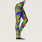 Lebhaftes Neon Polka Dot Pattern Leggings (Rechts)