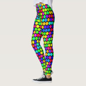Lebhaftes Neon Polka Dot Pattern Leggings (Links)