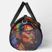 Lebhaftes Neon Portrait - Abstrakte expressionisti Duffle Bag (Rechts)