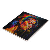 Lebhaftes Neon Portrait - Abstrakte expressionisti Fliese (Seite)