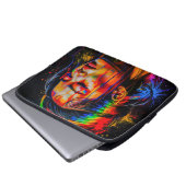 Lebhaftes Neon Portrait - Abstrakte expressionisti Laptopschutzhülle (Vorne Knopf)