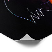 Lebhaftes Neon Portrait - Abstrakte expressionisti Poster (Ecke)