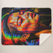 Lebhaftes Neon Portrait - Abstrakte expressionisti Sherpadecke (Vorderseite (Horizontal))