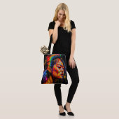 Lebhaftes Neon Portrait - Abstrakte expressionisti Tasche (Am Model)