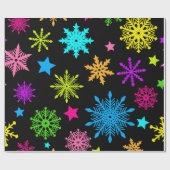 Lebhaftes Neon Snowflake Muster Geschenkpapier (Flach)
