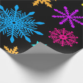 Lebhaftes Neon Snowflake Muster Geschenkpapier (Ecke)