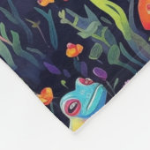 Lebhaftes Neonfroschmuster Fleecedecke (Ecke)