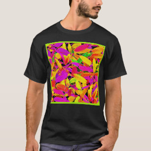 Lebhaftes NeonLeaf Elegance Muster T-Shirt