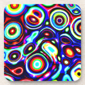 Lebhaftes Neonpulsemuster Getränkeuntersetzer (Vorderseite)