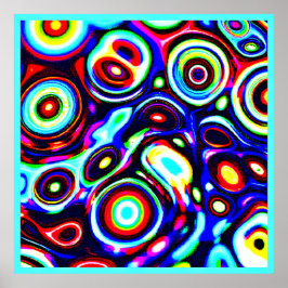 Lebhaftes Neonpulsemuster Poster