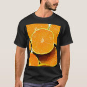 Lebhaftes Orange Background Grafisches T-Shirt - F (Vorderseite)