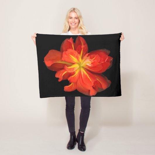 Lebhaftes Orange Begonia Macro Fleecedecke (Beispiel)