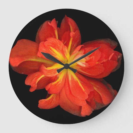 Lebhaftes Orange Begonia Macro Große Wanduhr (Vorderseite)