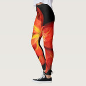 Lebhaftes Orange Begonia Macro Leggings (Links)