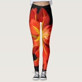 Lebhaftes Orange Begonia Macro Leggings