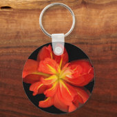 Lebhaftes Orange Begonia Macro Schlüsselanhänger (Vorderseite)