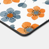 Lebhaftes Orange Blue Floral Pattern Schreibtischunterlage (Ecke)