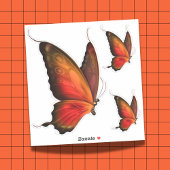 Lebhaftes Orange Butterfly-Set mit kundenspezifisc Aufkleber