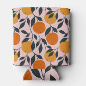 Lebhaftes Orange Citrus Nahtloses Muster Dosenkühler (Rückseite)