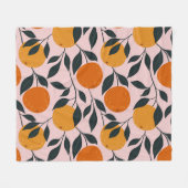Lebhaftes Orange Citrus Nahtloses Muster Fleecedecke (Vorderseite (Horizontal))