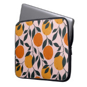 Lebhaftes Orange Citrus Nahtloses Muster Laptopschutzhülle (Vorderseite Links)
