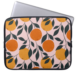 Lebhaftes Orange Citrus Nahtloses Muster Laptopschutzhülle