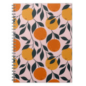 Lebhaftes Orange Citrus Nahtloses Muster Notizblock (Vorderseite)