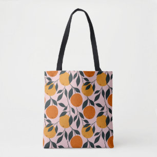 Lebhaftes Orange Citrus Nahtloses Muster Tasche