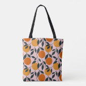Lebhaftes Orange Citrus Nahtloses Muster Tasche (Rückseite)
