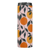 Lebhaftes Orange Citrus Nahtloses Muster Thermosbecher (Rückseite)