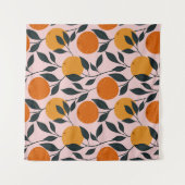 Lebhaftes Orange Citrus Nahtloses Muster Wandteppich (Vorderseite (Horizontal))