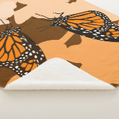 Lebhaftes Orange Fütternd Monarch Butterfly-Paar Sherpadecke (3/4)