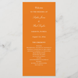 Lebhaftes Orange Hochzeitsprogramm