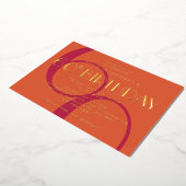 Lebhaftes Orange Magenta 60. Geburtstag Gold Folieneinladung (Gedreht)