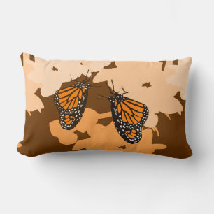 Lebhaftes Orange Monarch Butterfly-Paar Lendenkissen